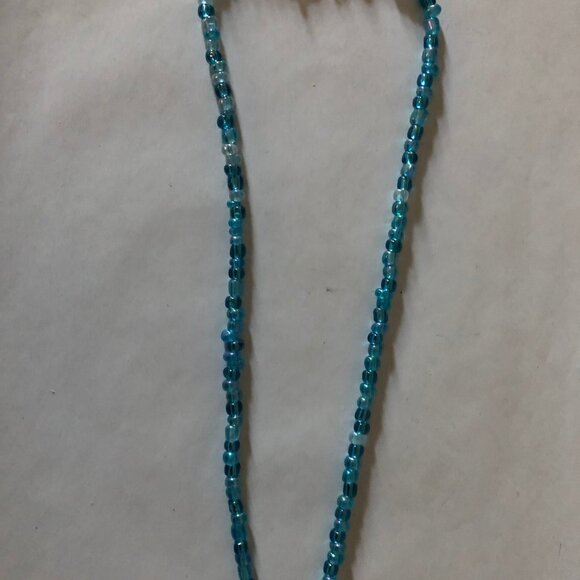 handmade hand beaded bead necklace 17" long - Picture 3 of 8